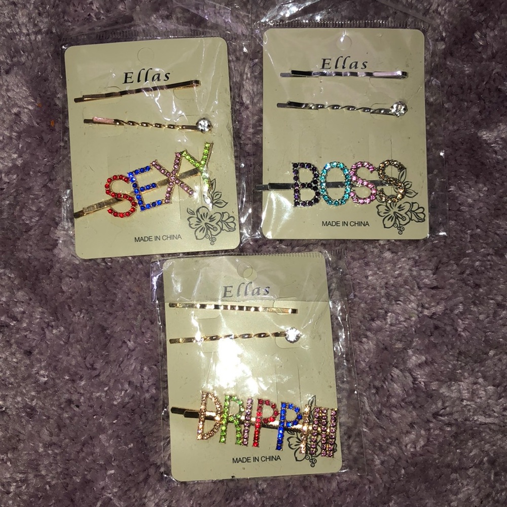 Worded Hair Pins